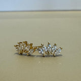 עגילי מטפסים בציפוי זהב משובצים