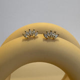 עגילי מטפסים בציפוי זהב משובצים