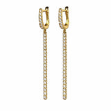 עגילי זהב 14K נופלים משובצים אבני זירקון