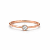 טבעת זהב 14K עם יהלום עגול 0.2 קראט