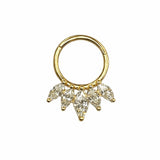 פירסינג זהב  14 קראט חישוק זהב תליון מרקיז משובץ אבני זירקון