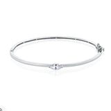 צמיד בנגל כסף / ציפוי זהב מרקיזה משובץ זרקונים