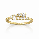 טבעת זהב 14 Kספירלה משובצת זרקונים