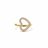 הליקס / קונץ' ללא חור בציפוי זהב בעיצוב לב משובץ