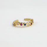 חישוק הליקס ללא חור בציפוי זהב משובץ אבנים צבעוניות