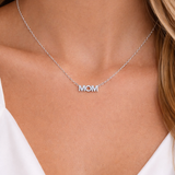 שרשרת כסף 925 MOM משובצת